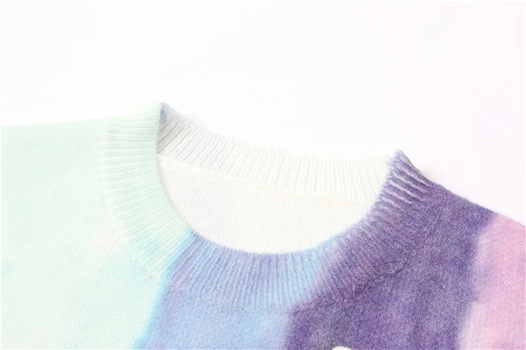 

Pullover sweater women 2020 new fashion casual all-match knitted sweater women printing loose long-sleeved round neck sweater