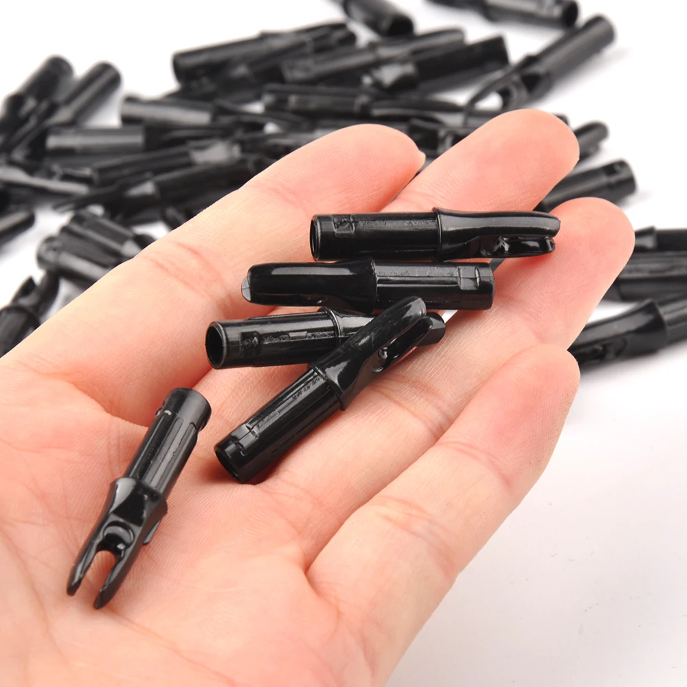 50pcs Plastic Arrow Nocks Black Color For Shaft ID 6.2mm OD 7.6mm Archery Carbon Fiberglass | Спорт и развлечения