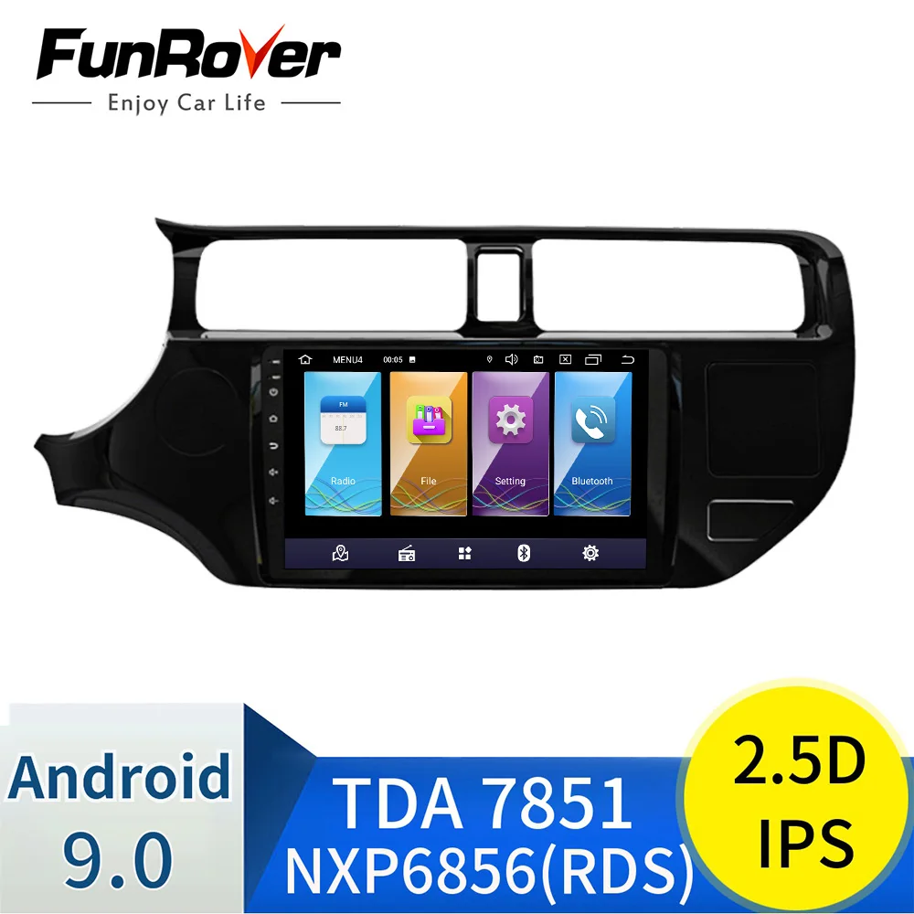 FUNROVER Android 9,0 2.5D ips Автомобильный мультимедийный dvd-плеер для Kia RIO K3 2011 2012 2013 Автомобильный Радио gps навигация Авторадио BT