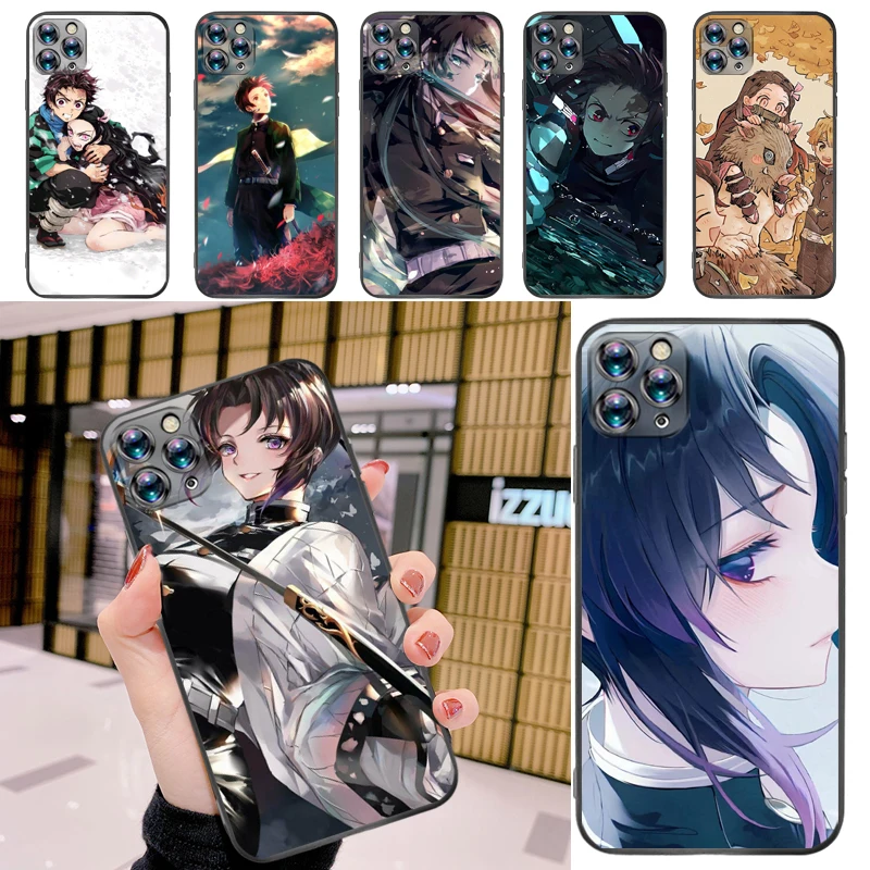 

Demon Slayer Kimetsu No Yaiba Kamado Nezuko Agatsuma Zenitsu Kamado Tanjirou Phone Case For iPhone 11 Pro MAX Coque Funda Cases