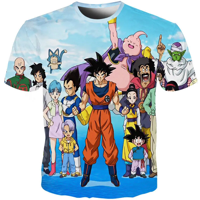 Летние футболки для мужчин с принтом Dragon Ball Goku Dragon Ball 3D футболка крутые футболки аниме топы мужская уличная одежда большого размера на заказ Прямая поставка