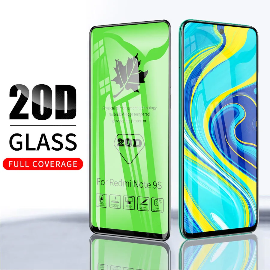 20D полное клеевое Покрытие Закаленное стекло для Xiaomi Poco X3 NFC F2 Pro Redmi Note 9 Max S 8 7 7A Mi 10T