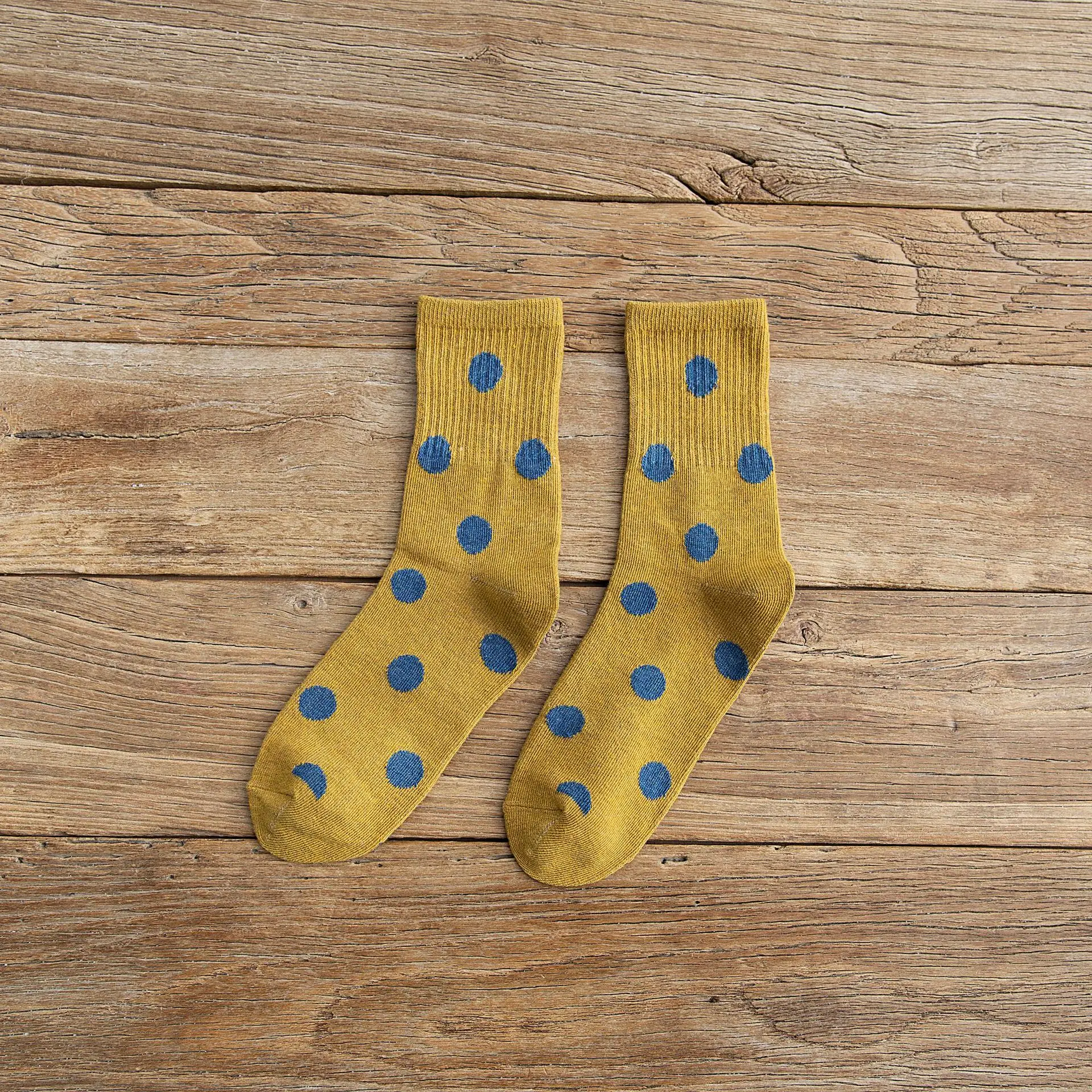Женские хлопковые носки в горошек повседневные стиле Харадзюку с принтом для
