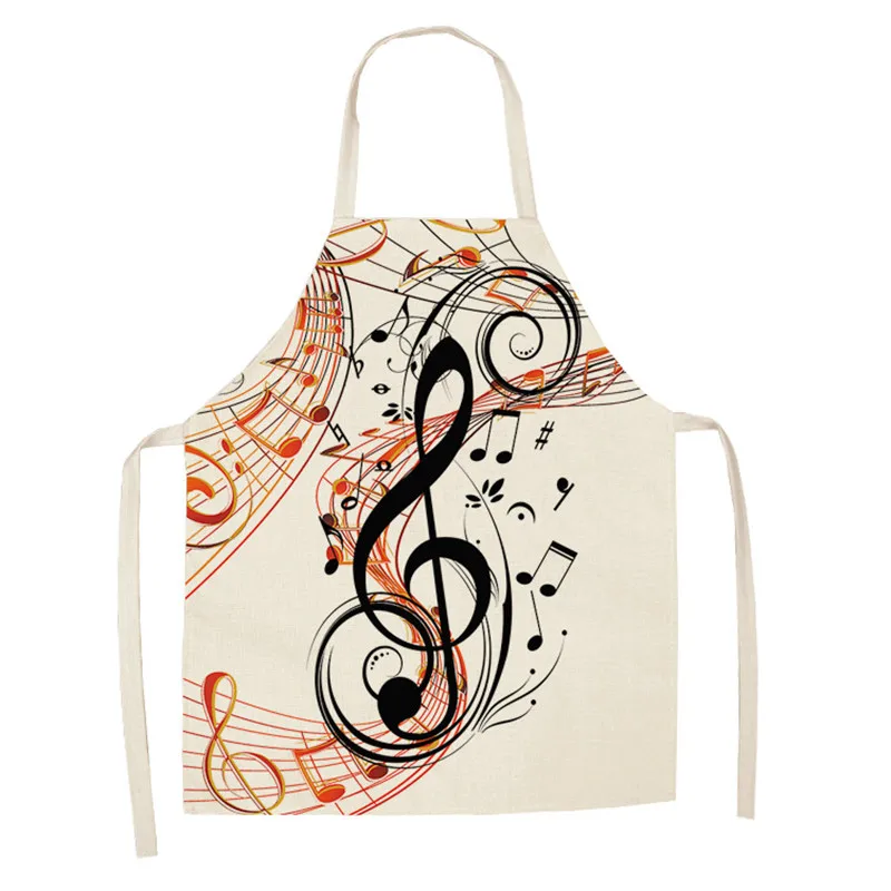 Кухонные фартуки для женщин с музыкальными нотами узором вечерние хлопковые