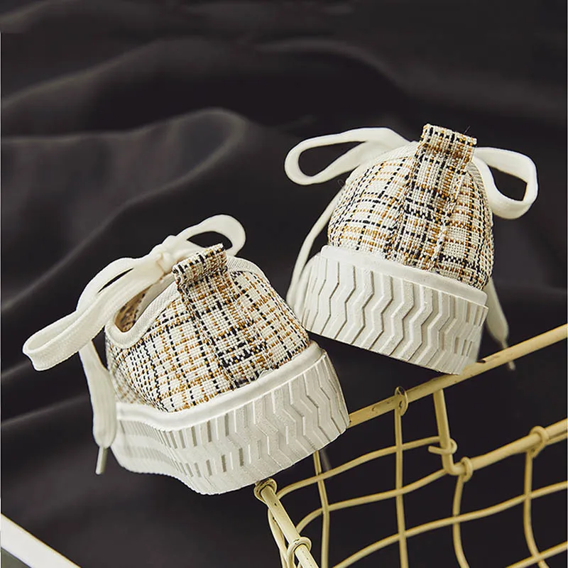 Женские кроссовки женские модные клетчатые Лоферы парусиновые туфли Mujer zapatilas