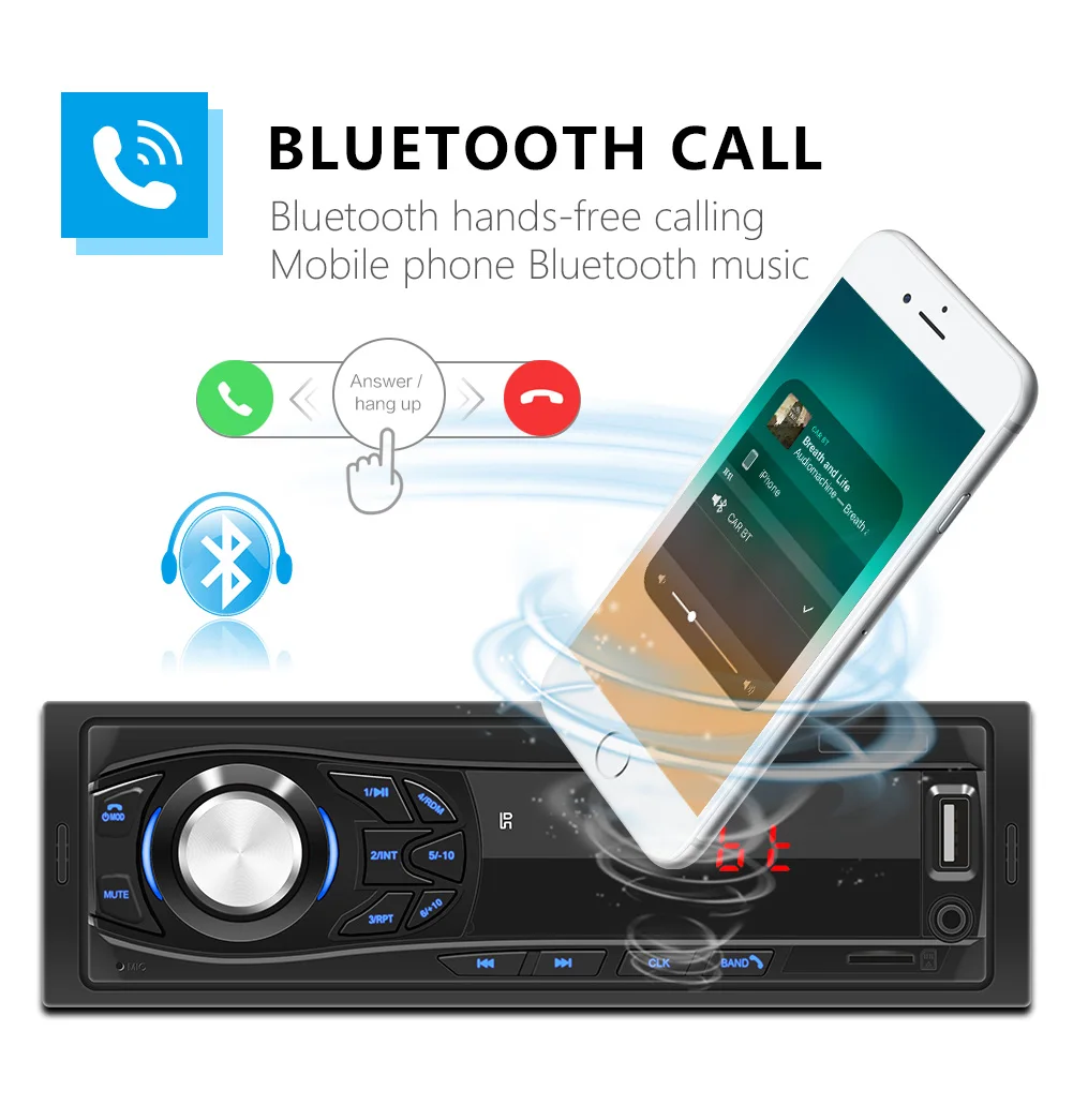 Автомагнитола MLOVELIN мультимедийный стерео-приемник с поддержкой MP3 MP5 FM USB TF BT aux