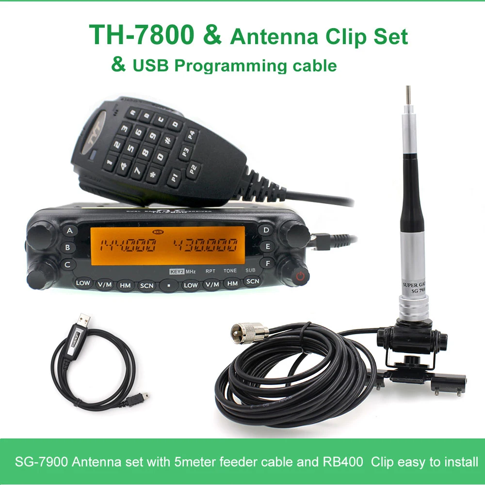 TYT woki toki TH-7800 50 Вт автомобильное радио двойной Band136-174 и 400-480 МГц любительский Мобильный приемопередатчик TH7800 fm-радио