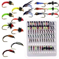 25 102pcs fly fishing lure dry wet flies nymph streamer artificial pesca bait lure bass trout pesca fishing tackle fly box