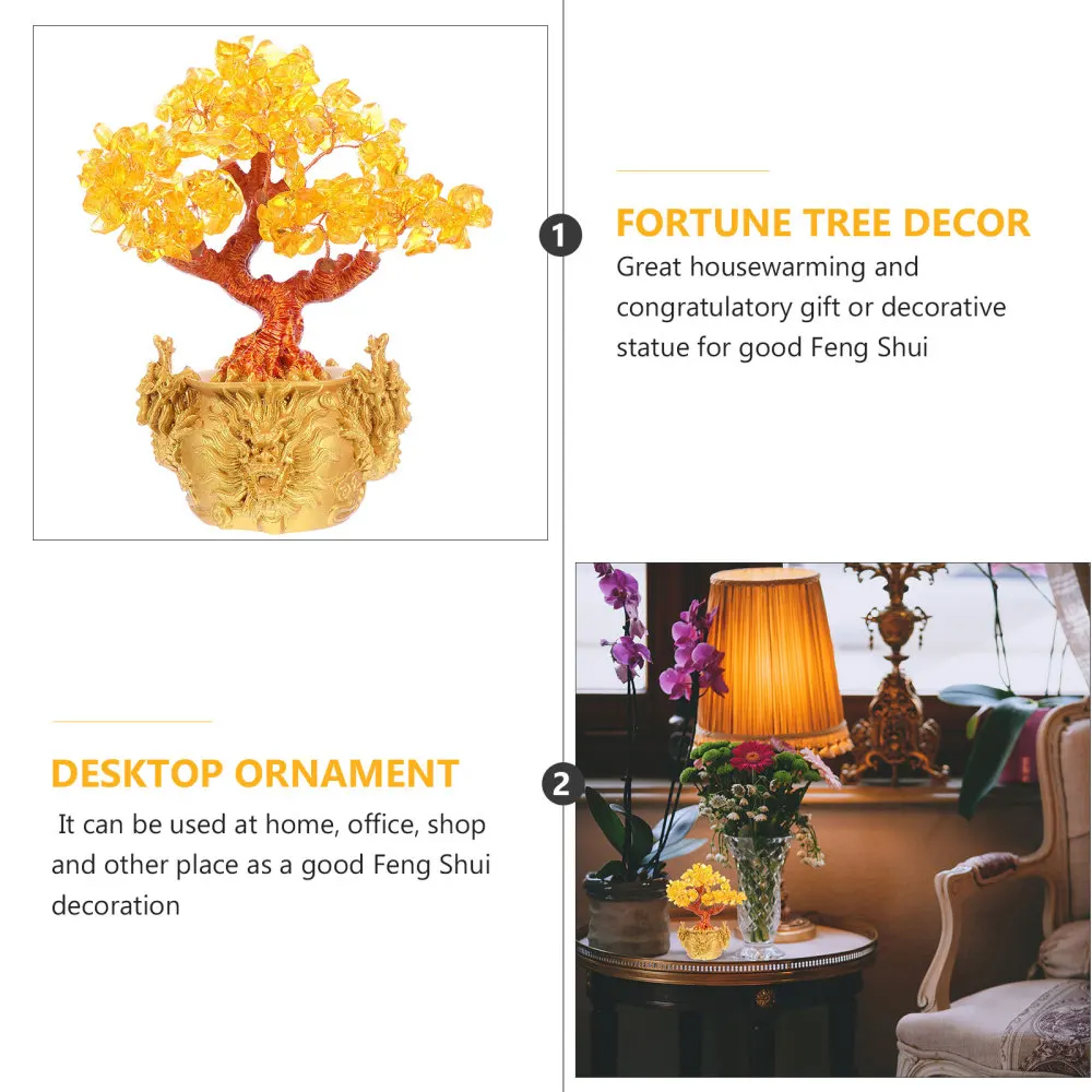 

1pc Fortune Tree Desktop Adornment Money Tree Desktop Ornament Feng Shui Decor