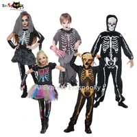 eraspooky day of the dead skeleton cosplay children halloween costume for kids scary skull zombie bride party group fancy dress