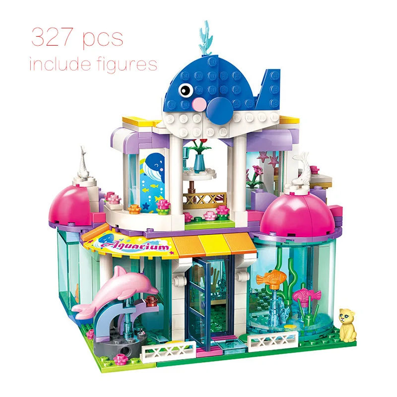 

ENLIGHTEN City Girls Princess Blue Whale Aquarium Building Blocks Sets Bricks Model Kids Classic Compatible Friends