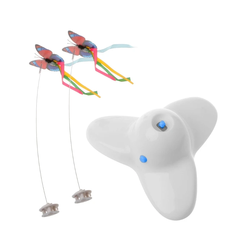 

Electric Rotating Butterfly Cat Toys Two Flashing Interactive Cat Teaser Toy E8BD