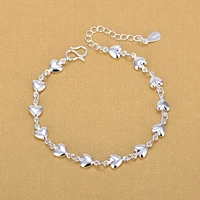 2022 new fashion simple elegant twisted chain bracelets heart pendant braceletw for woman wave anklet gifts jewelry accessary