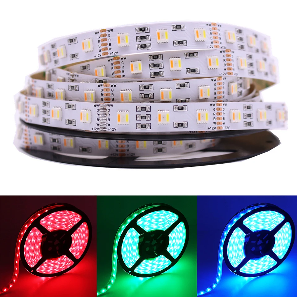 Гибкая светодиодная лента 12 мм RGB CCT 5050 В постоянного тока/24 + белый теплый 5 цветов