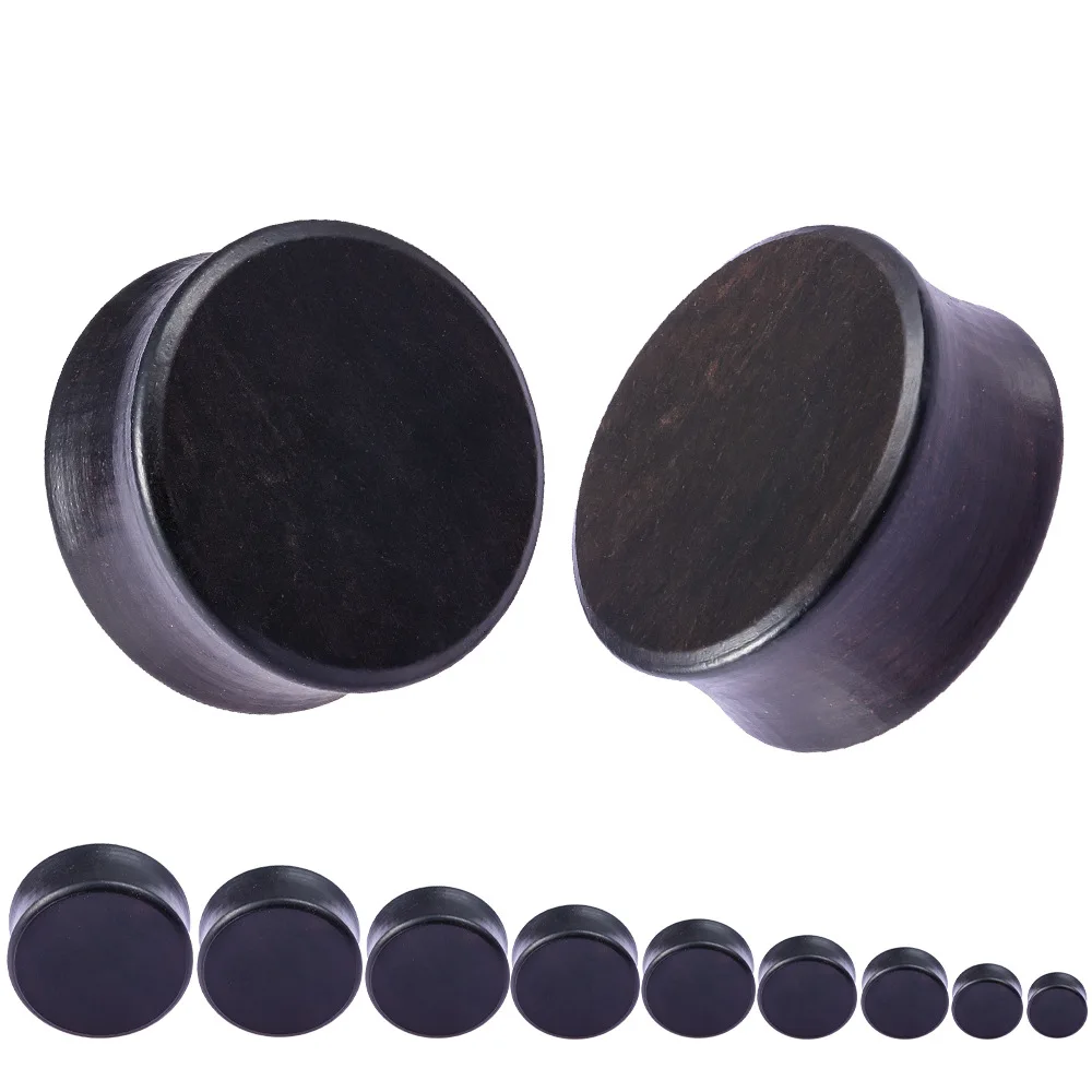 

OIMIG 2PCS Wooden Double Flared Ear Plugs Expander Wood Ear Gauges Flesh Tunnels Women Men Elegant Body Jewelry