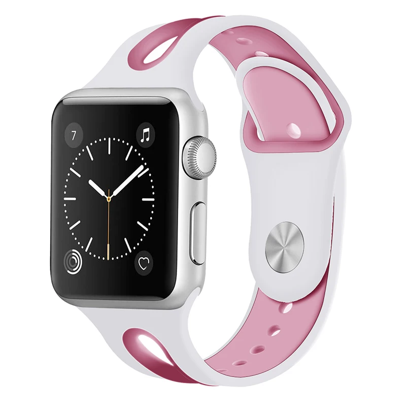 Силиконовый спортивный ремешок для Apple Watch 5 4 3 2 1 42 мм 38 мм резиновый ремешок для часов для Iwatch 5 4 3 40 мм 44 мм - Цвет ремешка: Color 2