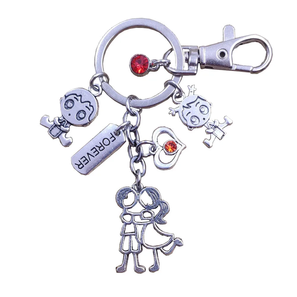 32 Syeles романтическая пара брелки для ключей с кольцом, выгравирована навсегда буквами слово Шарм Ангел день рождения для мальчиков и девочек милый подарок BR097-128