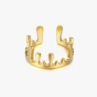 2021 new arrival crown open ring 18 k gold ring for woman lady fashion 316 titanium stainless steel jewelry accessory wholesale