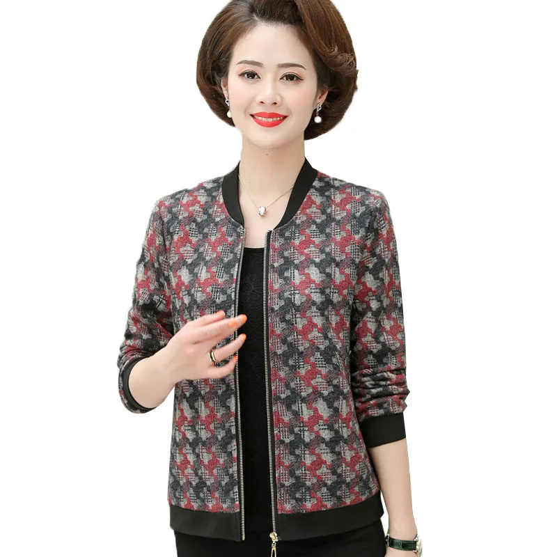 

Женская куртка 2020 Новое весеннее пальто с длинными рукавами Кардиган среднего возраста Женская Осенняя одежда с застежкой-молнией и коротк...