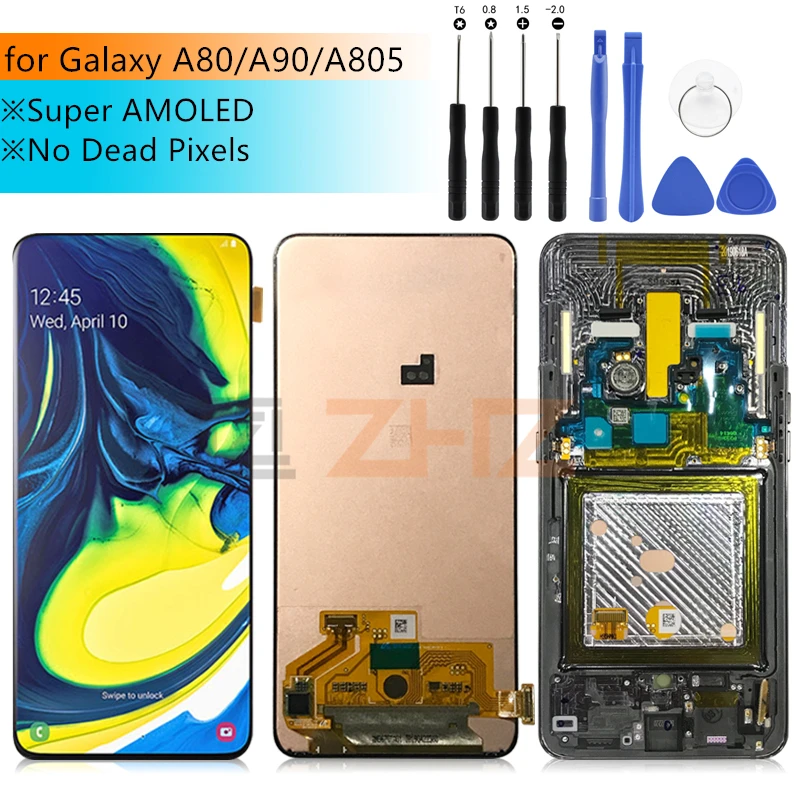 Super AMOLED для Samsung galaxy A80 ЖК дисплей сенсорный экран A805 с цифровым преобразователем в