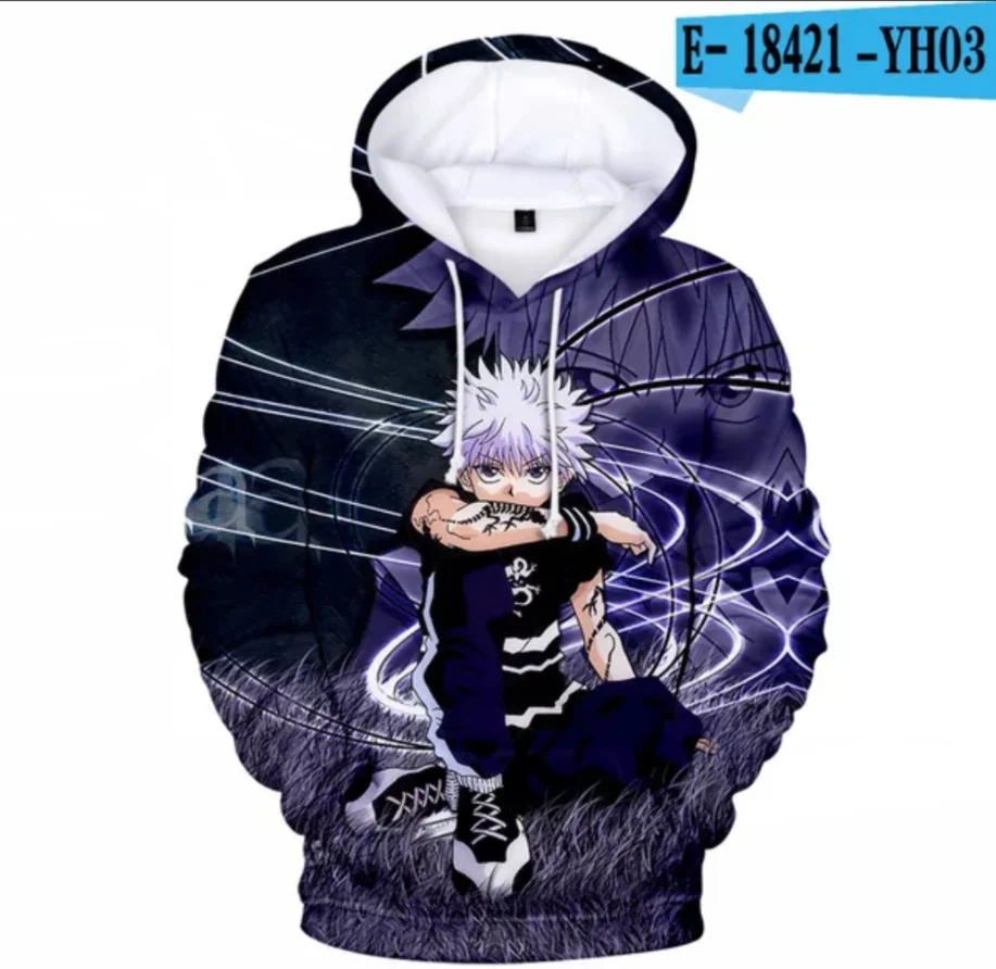 

Толстовки HUNTER & HUNTER для мужчин и женщин, индивидуальная уличная одежда с 3D принтом, Модные свитшоты с аниме «Hunter X Hunter» для мальчиков