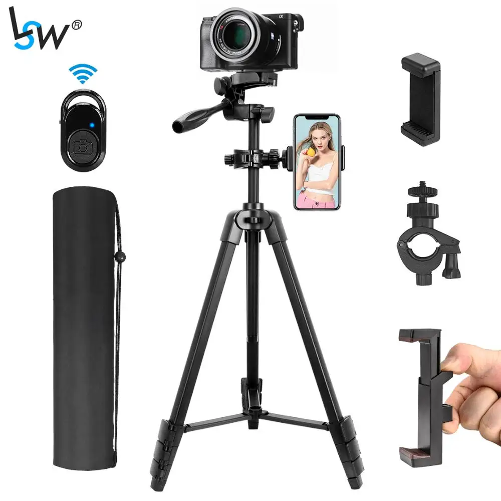 Штатив для телефона 55 дюймов/140 см с 2 держателями и пультом дистанционного