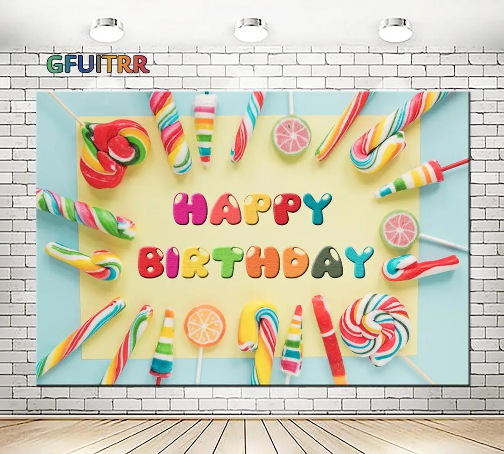 GFUITRR Candyland вечерние НКА фотография Фон Дети День рождения красочное украшение фон