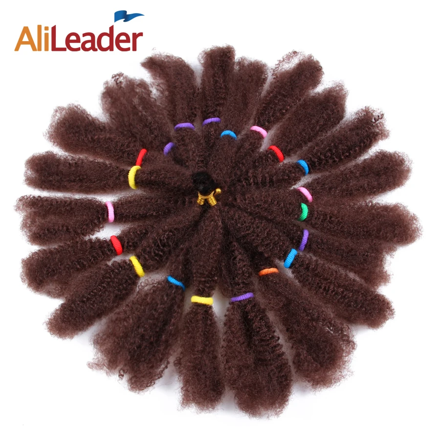 Trança a Granel Pacotes de Fibra Alileader Unidades Pacote Afro Kinky Synthetich Cabelo 12 Preto Marrom Macio Fofo Yaki Twist 5 –