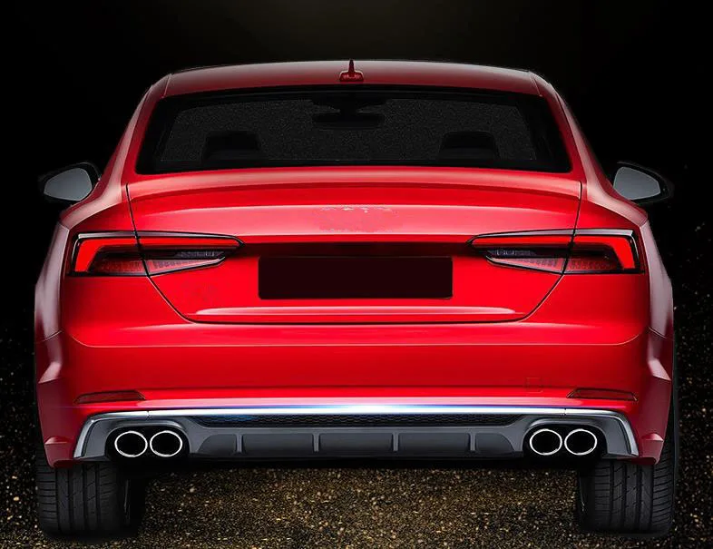 Новый ABS 4 выхода задний бампер диффузор с выхлопная система для 17 18 Audi A5 S5 дверный