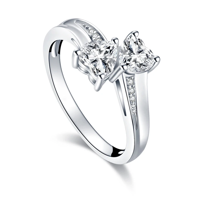 Женское кольцо из серебра 925 пробы с имитацией бриллианта|Кольца| |