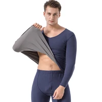 2021 new two color double sided seamless german velvet thermal underwear suit mens plus velvet thickening self heating mens au