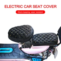 motorcycle front back seat cover plush warm keeping soft seat protector black winter sponge cushion cover for electric scooter