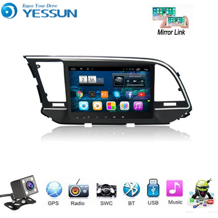 Автомобильный мультимедийный плеер YESSUN для Hyundai Elantra Avante AD 2016 ~ 2018 Android