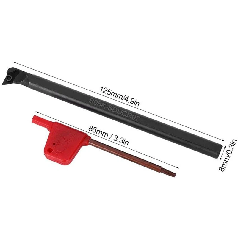 Lathe Tool Holder Set S08K-SDUCR07 DCMT0702 Blade Insert Boring Bar for Semi-Finishing Finishing Promotion | Инструменты