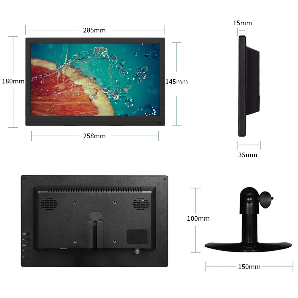 12 pc monitor 1366x768 hd portable display with hdmi vga interface lcd gaming monitor for ps4 macbook pro home security system free global shipping