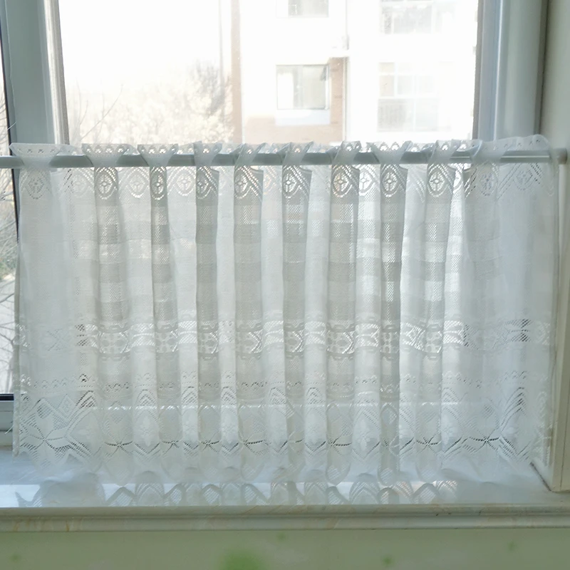 Сетчатая белая марлевая занавеска на окна для кухни кафе комнаты небольшие