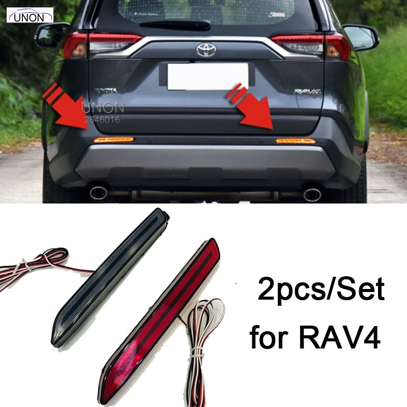 2 шт. для Toyota RAV4 красный черный отражатель заднего бампера светодиодный задний стоп-сигнал Автомобильный светильник