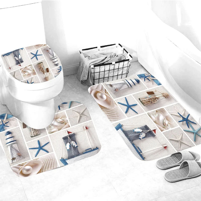 Новинка 2020 занавеска для душа в пляжном стиле с принтом ванной комнаты