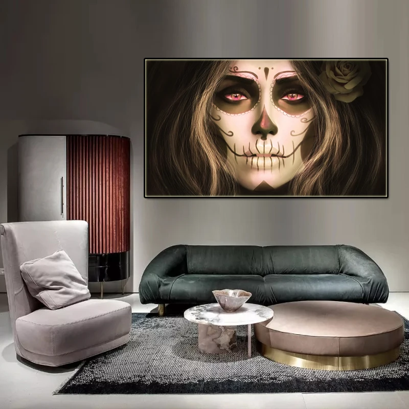 Картина для настенного искусства холст настенные картинки татуированные череп