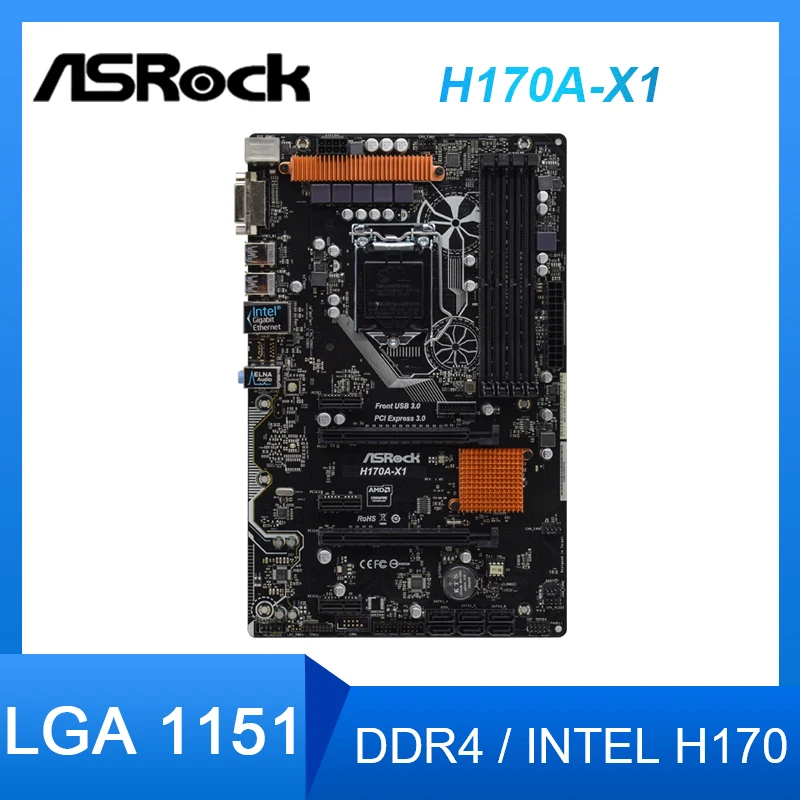 

Для ASROCK H170A-X1 LGA 1151 Материнские платы DDR4 Материнские платы H170 64 Гб PCI-E 3,0 USB3.1 Micro-ATX для Core i5-6500T cpu