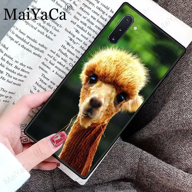 Милый чехол из шерсти альпака черный мягкий для телефона Galaxy note10 note8 note9 note5 note4