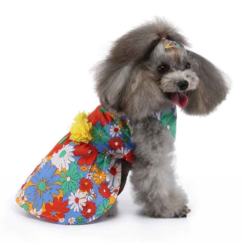Платья для маленьких собак Летняя Одежда питомцев пляжное платье юбка принцессы
