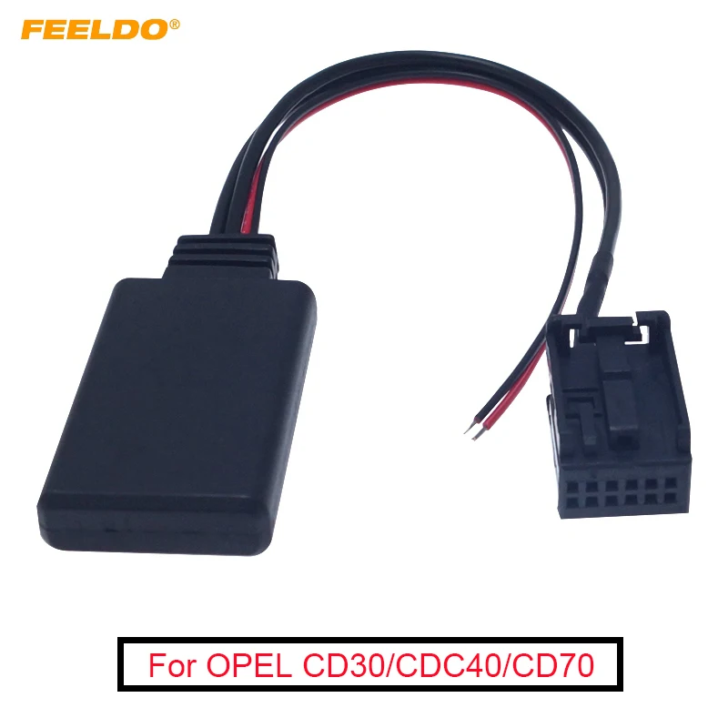 FEELDO 5Pcs Car Audio Wireless Bluetooth Receiver Aux Adapter for OPEL CD30/CDC40/CD70/DVD90 Radio Stereo Input 12Pin Connector |