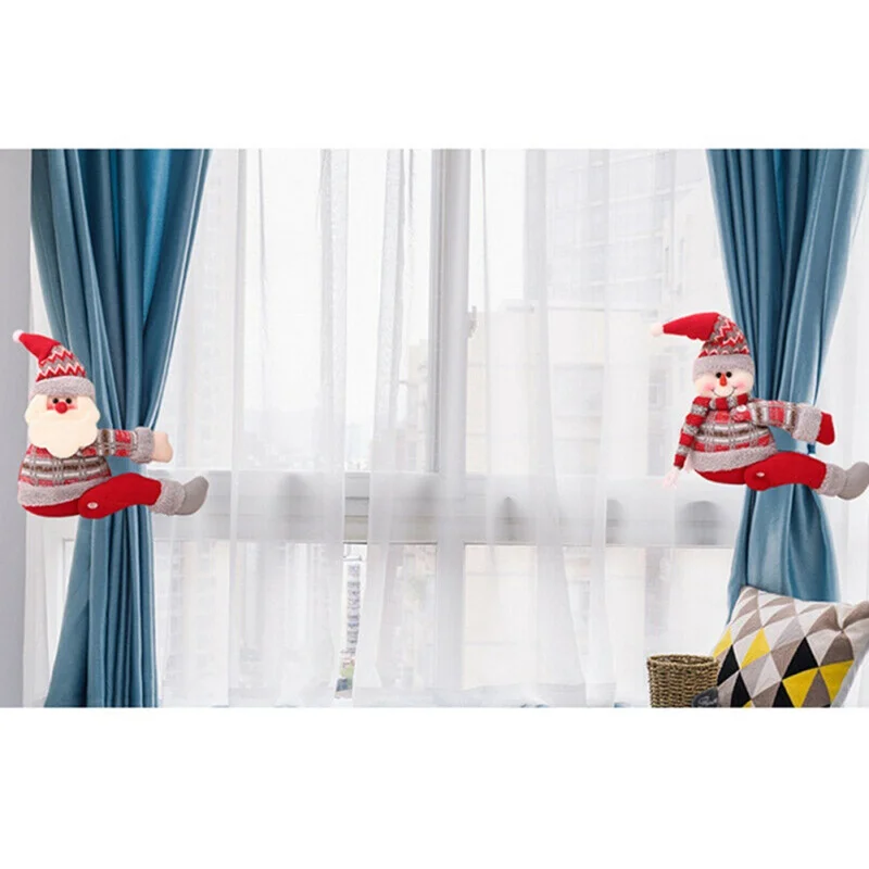 Christmas Curtain Buckle Doll Window Clamp Clip Santa Snowman Elk Hooks Fastener Baby Shower Kids Toy Home Decor |