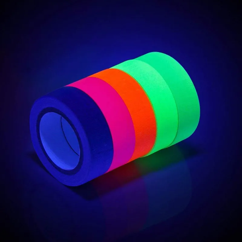 

Five-colors Fluorescent Cotton Tape Stage Props Stage Show Decoration 12.7mm(5in) X 5m