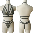 JLX. Женское сексуальное нижнее белье, Женский комплект кружевного нижнего белья, готический комплект из бюстгальтера и трусиков, комплект с бюстгальтером, бандаж на тело