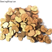 100pcs love heart pattern wood button 2hole wooden buttons for crafts scrapbook clothing decoration sewing accessory