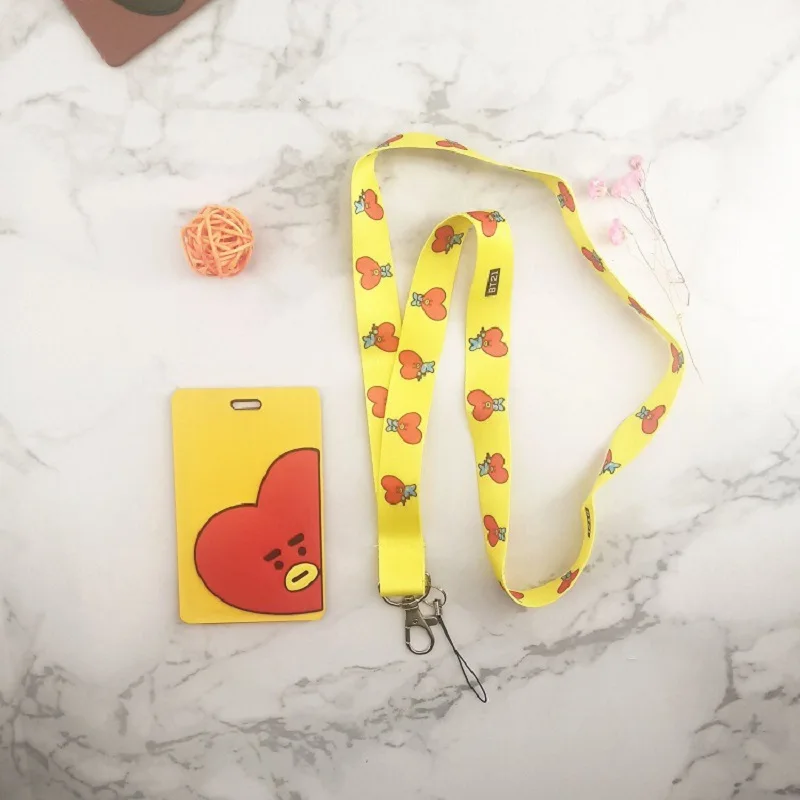 

JCBTSHKorean Wave Card Holder ID Holder Bus Cartoon Card Holder Luggage Tag Card Holder Lanyard Hanging Neck Silicone Card Holde