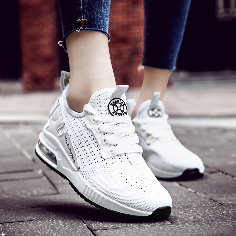 

Women's Vulcanized Shoes 2021 Running Shoes Brand Air Cuhsion Mesh Breathable Sneakers Jogging Sport Shoes Couple Athletic Shoes
