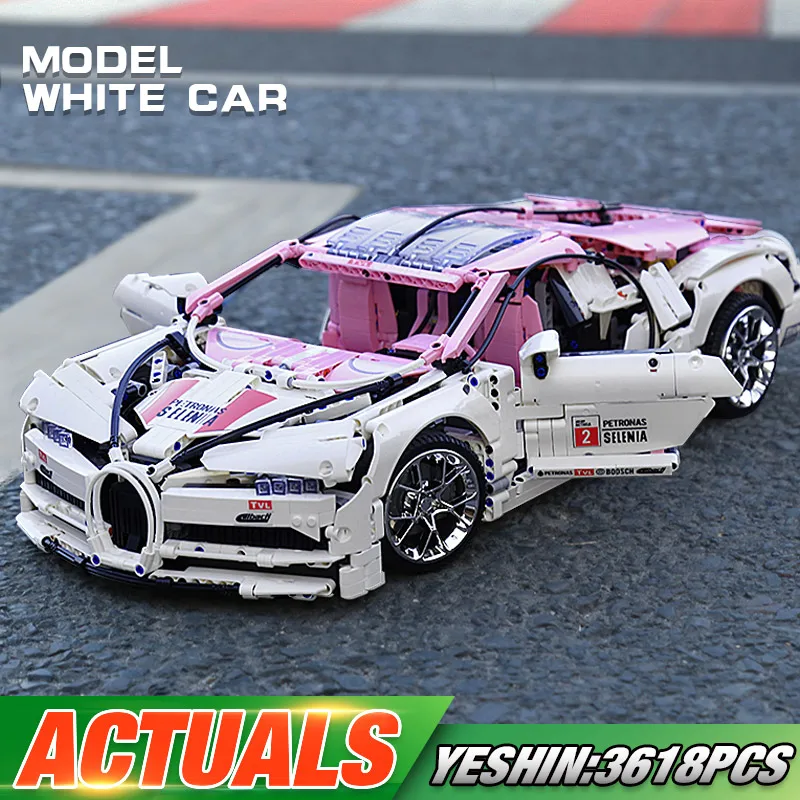 Мини конструктор Technic автомобиль игрушки 20086 белый гоночный набор сборных